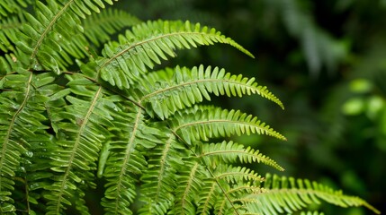 Fototapeta na wymiar Green leaves of tree ferns generative ai