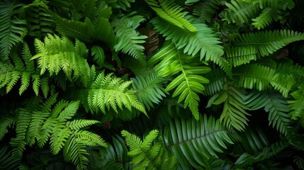Green leaves of tree ferns generative ai - obrazy, fototapety, plakaty