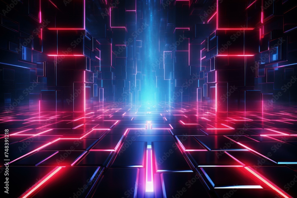 Poster captivating neon high tech background. tech speed art. generate ai