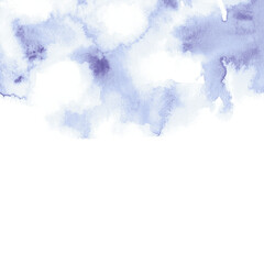 正方形のブルーの水彩背景イラスト