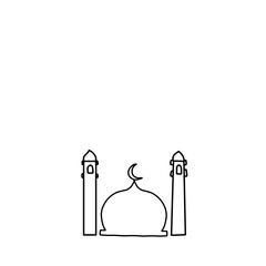 mosque line vector