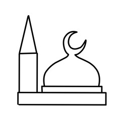 mosque line vector