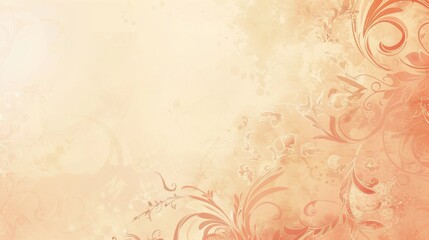 Pale Peach and Cream Anime Background with Swirls and Florals AI Generated.