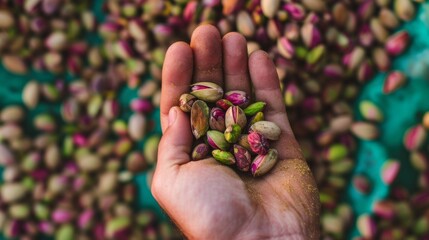 Harvesting pistachios by hand generative ai