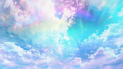 Fototapeta na wymiar Lavender and Turquoise Anime Background Fantasy.