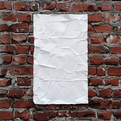 blank paper poster on brick wall - Texture background