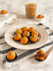 orange pineapple cake in plate