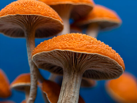 close up of a orange mushroom fungi