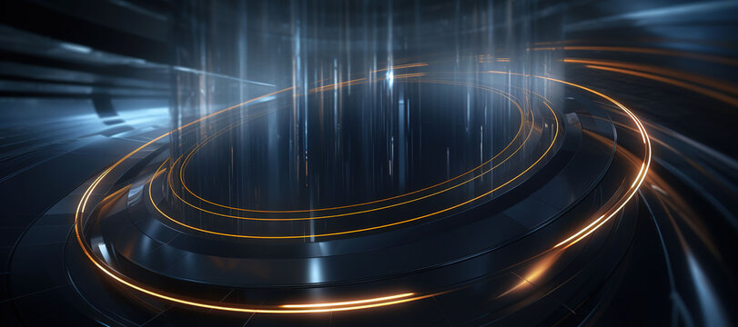 glowing circle line, geometric, light 21