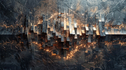 Background image, metallic texture with sparks