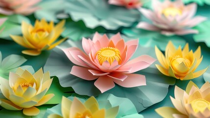 The art of cutting and layering colorful paper into the shapes of flowers and leaves.