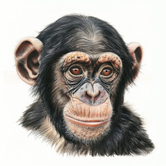 chimpanzee isolated on white background