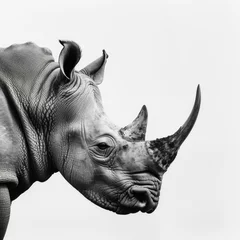 Keuken spatwand met foto huge rhino isolated on white © KirKam