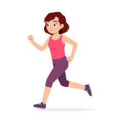 Fototapeta na wymiar happy young sporty woman running