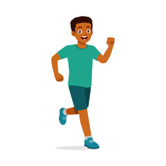 happy young sporty man running