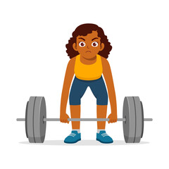 Fototapeta premium happy young sporty woman doing weight lifting