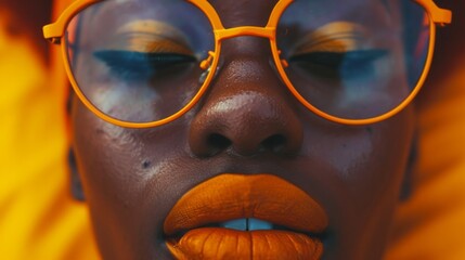 black woman with orange and yellow makeup generative ai
