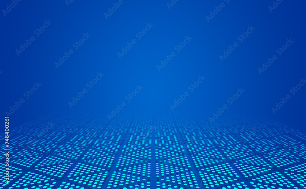 Aufkleber blue technology digital display board abstract particles extend forward background