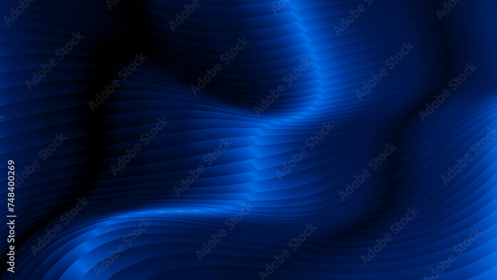 Poster abstract blue background with smooth lines in it and some smooth folds in it