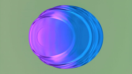 Abstract big liquid drop with ripples. Design. Oval shaped 3d liquid shape.
