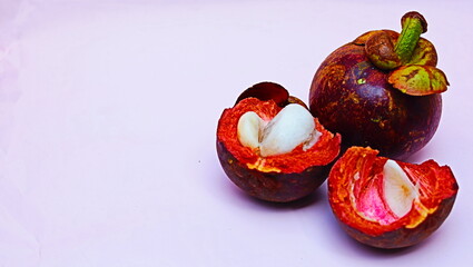 Mangosteen fruit from Indonesia. It tastes very delicious, sweet and slightly sour. Has the highest anti-oxidant content.
