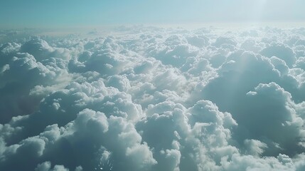 Sky Full of Clouds from Plane Window. Cloud, Aeroplane, Nature, Landscape, Weather, Light, Air
