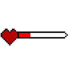 Heart Red Life Bar Game Pixel Art Style