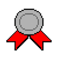 Silver Medal with Red Ribbon