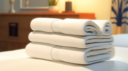 A stack of towels neatly stacked together