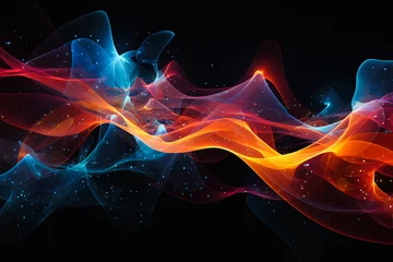Fototapeten Abstract digital background electromagnetic wave background Abstract digital wave background information technology background The background is the background. gradient wave digital wave banner Abstr © Teeraphon
