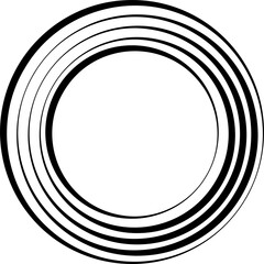 Circle concentric pattern. Geometric vortex ring shape