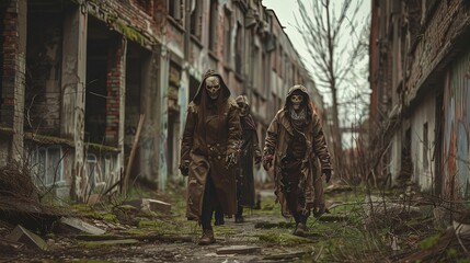 Fototapeta na wymiar Infected Zombies in Abandon City 