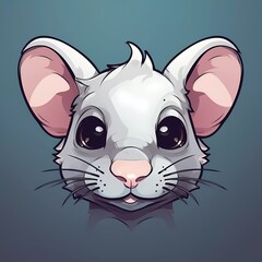 Hand drawn vector illustration of a cute rat head character. generative ai