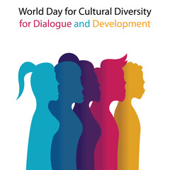 illustration vector graphic of silhouettes of people of different genders, perfect for international day, world day, cultural diverity, dialogue and development, celebrate, greeting card, etc.