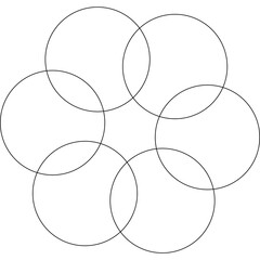 Circle overlapping icon, logo, symbol. Geometric element