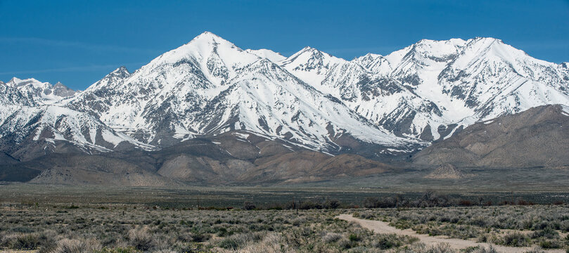 Sierra Nevada Mountains with Snow