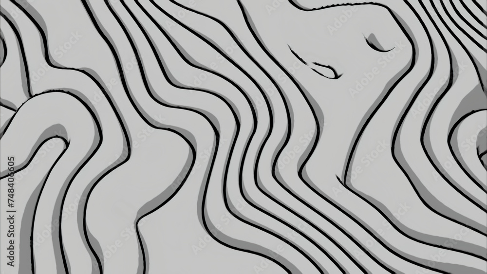 Poster abstract monochrome curves background. design. flowing and transforming shapes.
