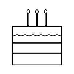 Birthday cake with candles. Celebration icon. Vector illustration. EPS 10.