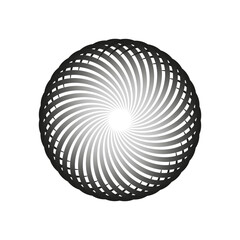 Spiral optical illusion. Geometric circular art. Dynamic, hypnotic design. Vector illustration. EPS 10.