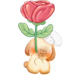 rabbit chef with rose