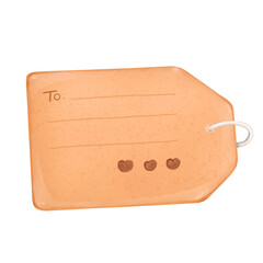 tag paper heart brown