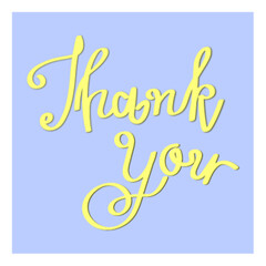 thank you character isolated on free hand digital drawing on blue background for decorative. concept on vector illustration image.