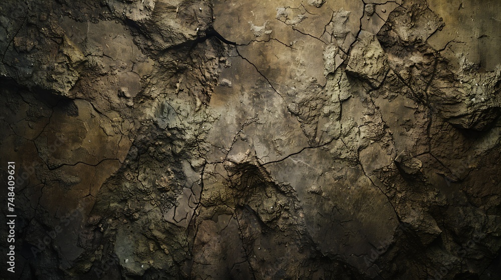 Aufkleber rock texture stone background old weathered crumbling mountain surface in cracks background light br
