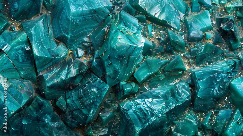 Poster blue green stone background dark turquoise toned monochrome rock texture closeup wide banner colorfu