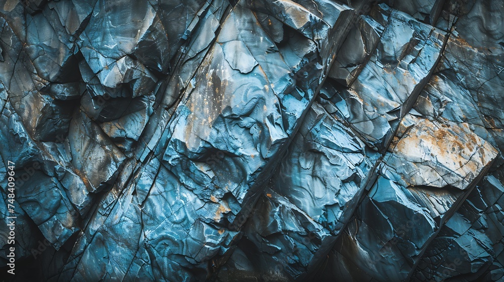 Poster blue gray stone texture toned rough rock surface closeup grunge background with copy space for desig