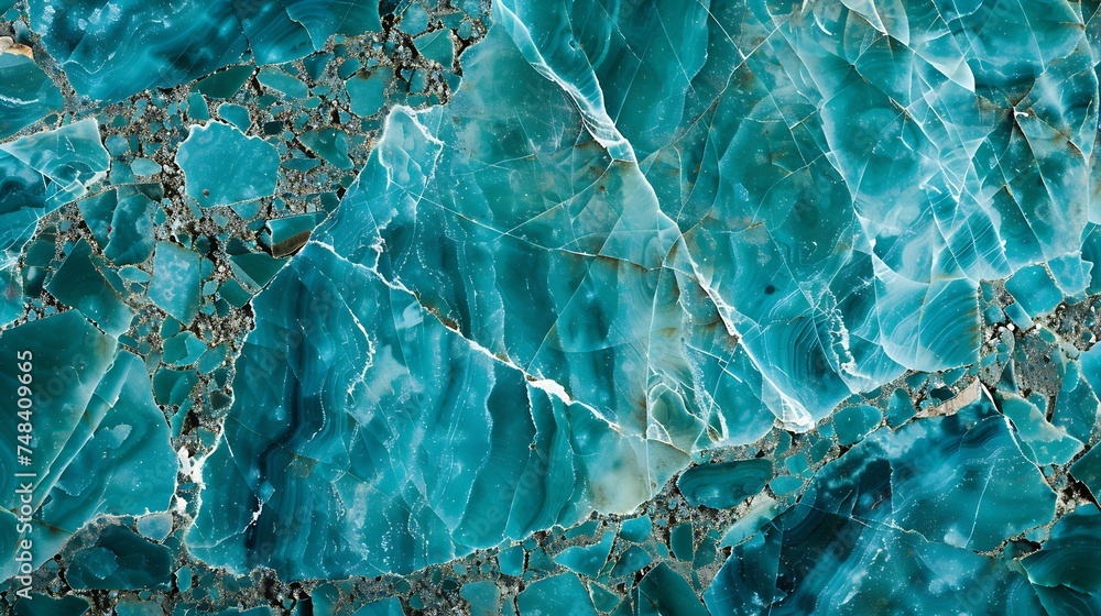 Aufkleber blue green stone background abstract turquoise background toned stone texture wide banner with a bea