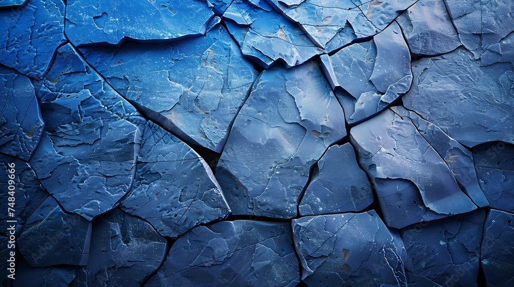 Fototapete abstract blue grunge background toned rock texture with cracks blue grunge stone background with cop