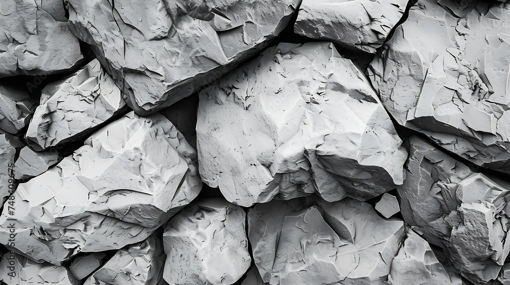 Poster black and white background rock texture 3d effect gray stone background wide grunge banner with ston