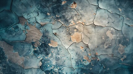 Gray blue brown beige abstract grunge background Cracked concrete floor Dusty blue color Dirty...
