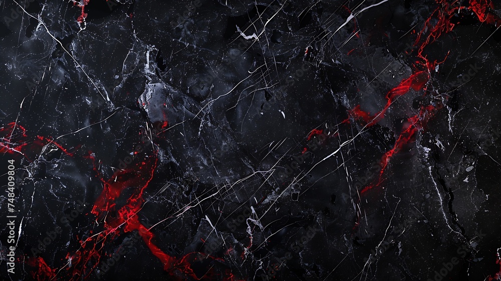 Leinwandbilder Black red abstract background Marble pattern Dark Toned stone background with space for design Web banner Wide Long Panoramic Website header Backdrop Christmas Closeup : Generative AI